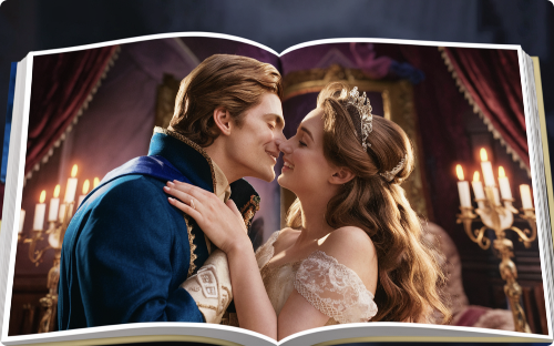 Image IA de baiser pour illustration de livre