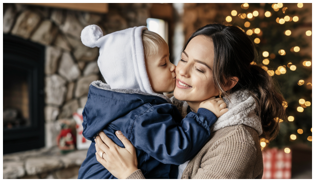 Photo IA de baiser familial émouvant