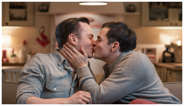 Photo artistique inclusive de baiser IA